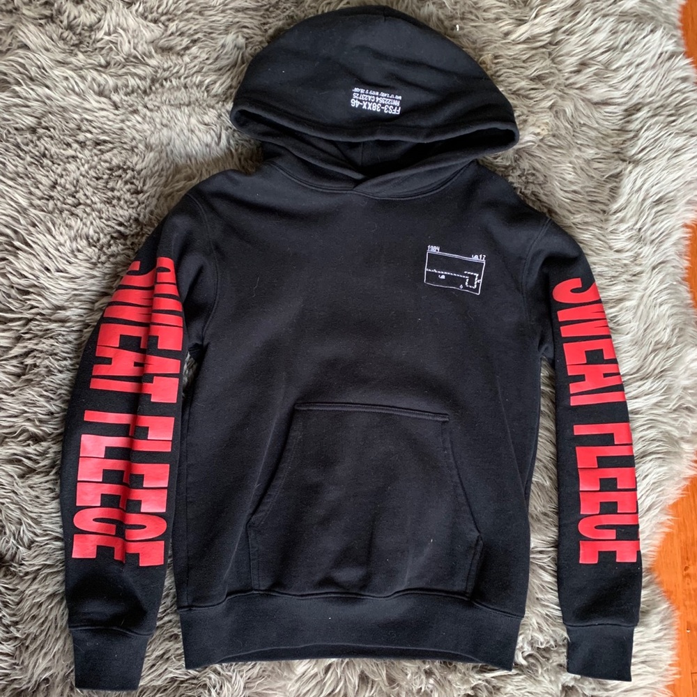 Aritzia TNA Black Sweat Fleece Cotton Hoodie
